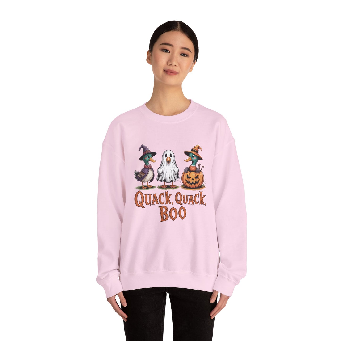 Halloween Quack Quack Boo Sweatshirt, Cozy Fall Apparel, Unisex Crewneck, Halloween Gift, Spooky Season Fashion