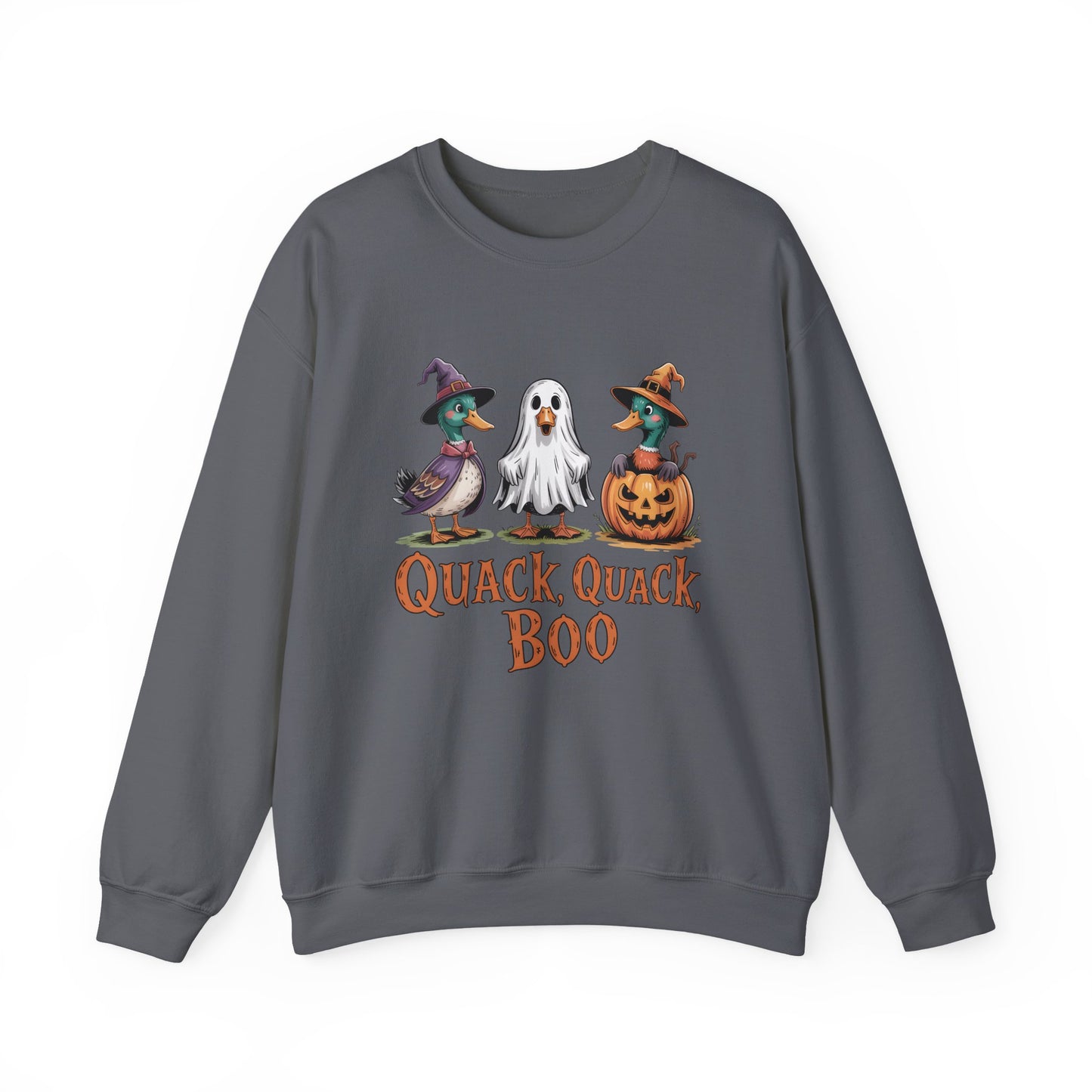 Halloween Quack Quack Boo Sweatshirt, Cozy Fall Apparel, Unisex Crewneck, Halloween Gift, Spooky Season Fashion