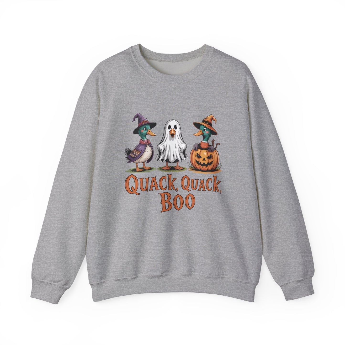 Halloween Quack Quack Boo Sweatshirt, Cozy Fall Apparel, Unisex Crewneck, Halloween Gift, Spooky Season Fashion