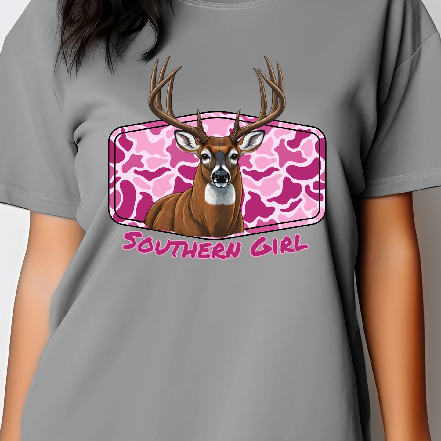 Southern Girl Deer Pink Camo – Digital Download | Hunting Girl Sublimation PNG