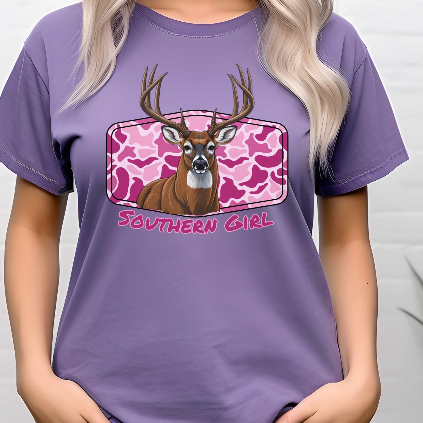 Southern Girl Deer Pink Camo – Digital Download | Hunting Girl Sublimation PNG