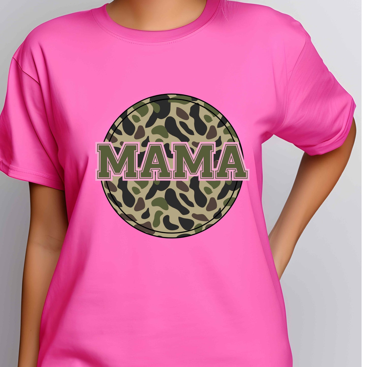 Camo MAMA PNG – Pink Outline Mom Design | Digital Download Sublimation File