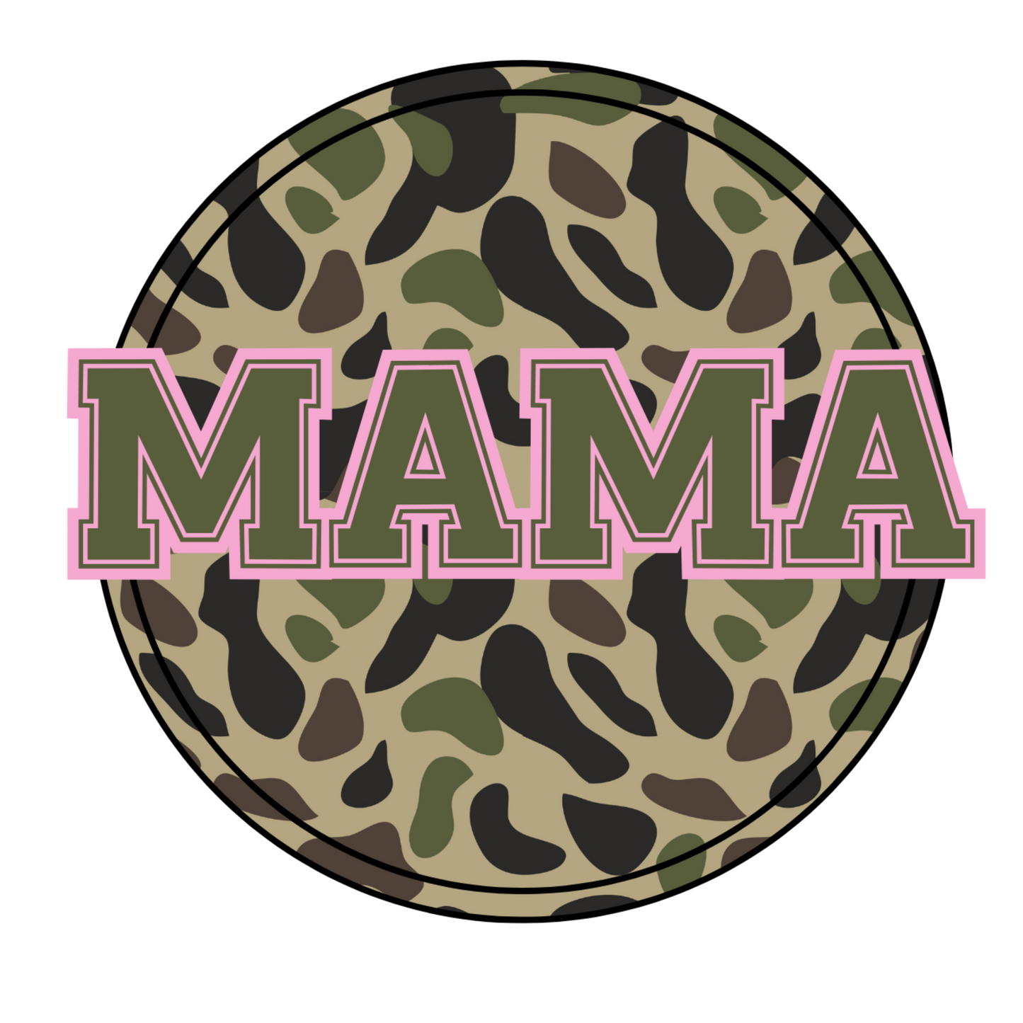 Camo MAMA PNG – Pink Outline Mom Design | Digital Download Sublimation File